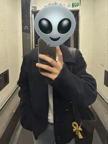 second layer navy short coat