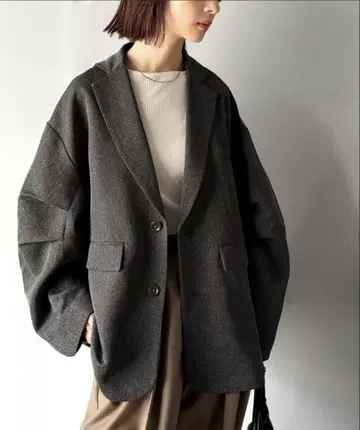 차콜 오버 사이즈 테일러드 자켓