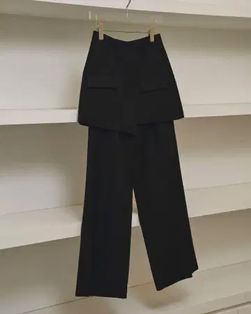 todayful Layered Twill Trousers 블랙 38