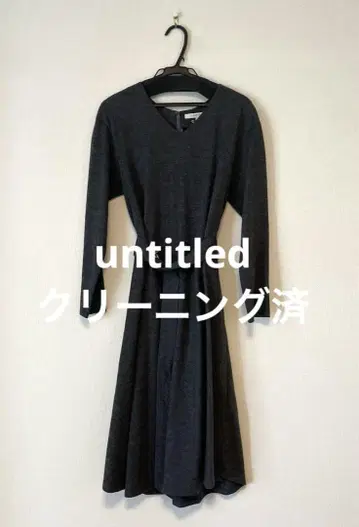 [ 클리닝 완료 ] untitled 그레이 긴팔 원피스 허리 리본