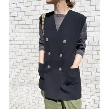 Spick & Span 밀라노 리브 메탈 버튼 니트 베스트