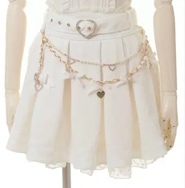 [ LIZ LISA ] 데코라 체인 벨트 스커트 화이트