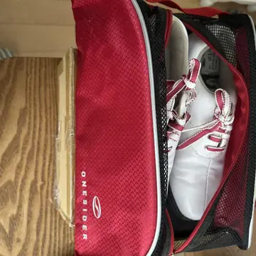 Footjoy 골프화 화이트/레드 수납 가방 포함