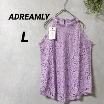 ADREAMLY [ L ] 라벤더 레이스 슬리브리스 블라우스