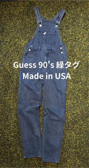 Guess 90s 그린 택 오버롤 Made in USA