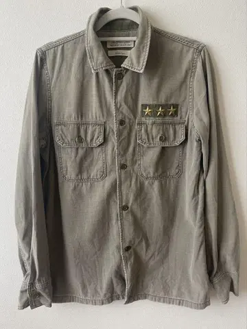 REMI RELIEF 워크 밀리터리 셔츠 코튼 L 카키 스터드