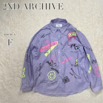 2ND ARCHIVE 스트라이프 셔츠 화려한 캐주얼 스트릿 한국