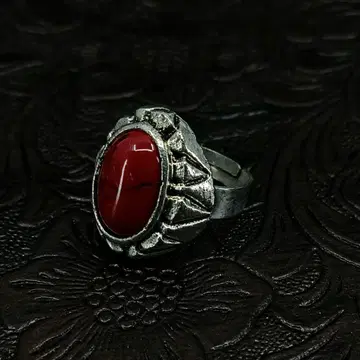 빈티지 실버 레드 레트로 앤티크 링 반지 11호