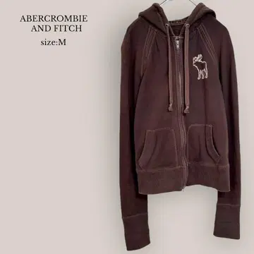 Abercrombie&Fitch 집업 후드티 브라운 자수
