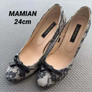 마미안 MAMIAN 꽃무늬 리본 포함 하이힐 펌프스 신발 포멀