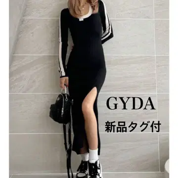 완판템 web 한정판 GYDA 제이다 TINY 시스루 라인 니트 원피스