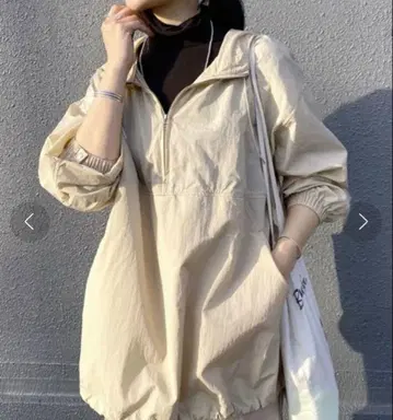 SHENERY 시너리 와셔 아노락 후드티 베이지