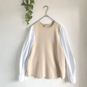 컨디션 최상 유나이티드 애로우즈 콤비 퍼프 슬리브 니트