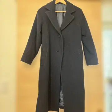 다크 그레이 롱 코트 폴리에스테르 100%