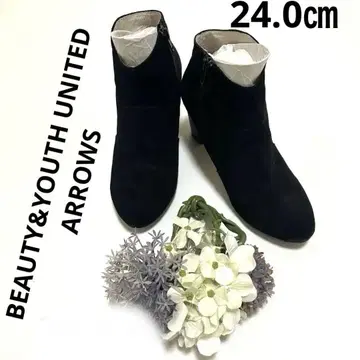 [ 새상품급 ] 뷰티 앤 유스 블랙 스웨이드 부츠 부티 24.0cm