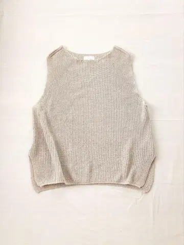 kagure 린넨 코튼 니트 베스트