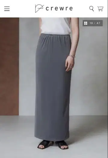 crewre 스트레치 벨로아 스트레이트 스커트