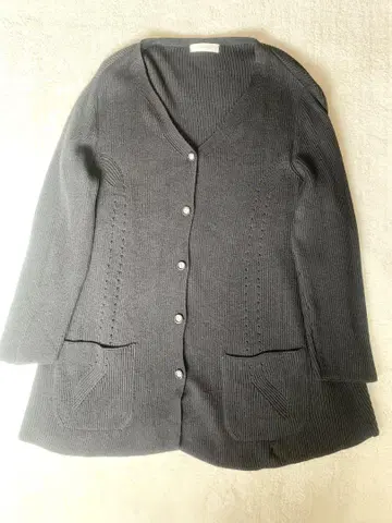 CORDIER 콜디아 롱 가디건 블랙 울 100% 40 일본제