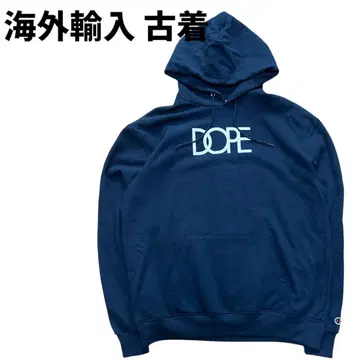 새상품급 DOPE 도프 Champion 후드티 풀오버 네이비 L