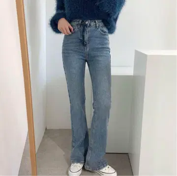 소녀나라 슬림 세미 부츠컷 데님 팬츠