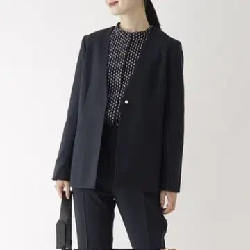 OPAQUE.CLIP 울리쉬 스트레치 펄톤 버튼 자켓 S