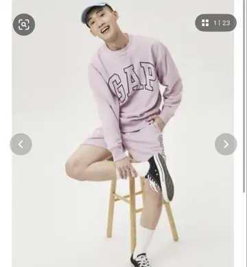 GAP 오버 사이즈 로고 맨투맨 L 하프 팬츠 S