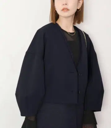 SLOBE IENA 노카라 자켓 네이비