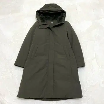 UNIQLO 울트라 웜 하이브리드 다운 롱 코트 올리브 XL