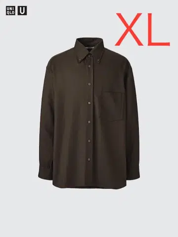 유니클로 U 드레이프 셔츠 XL 38 DARK BROWN