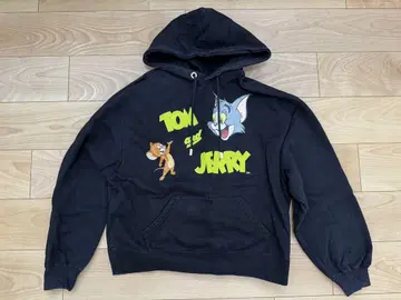 GCDS 톰과 제리 후드티 블랙