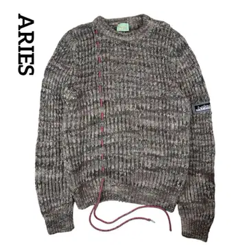 ARIES 아리에스 드로우 스트링 코드 니트 스웨터 풀오버 니트