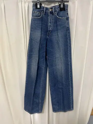 [ moussy ] 인디고 블루 와이드 레그 데님