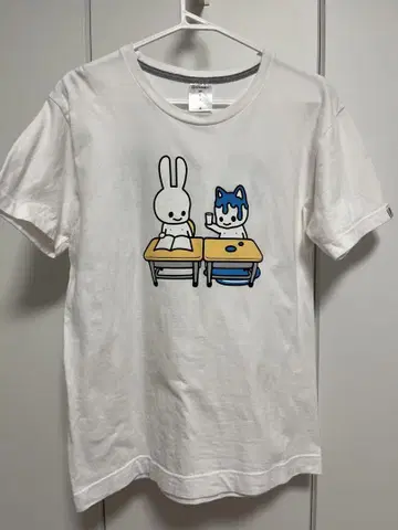 CUNE 토끼 고양이 T셔츠 화이트