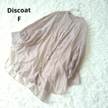 Discoat 버튼 블라우스 시어 F 7부 소매 광택