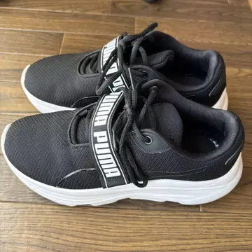 PUMA 플 우루 680 24cm 블랙 통굽 스니커즈