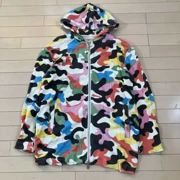 9.24 LALACUB 라라큐브 컬러풀 카모플라주 집업 후드티 F