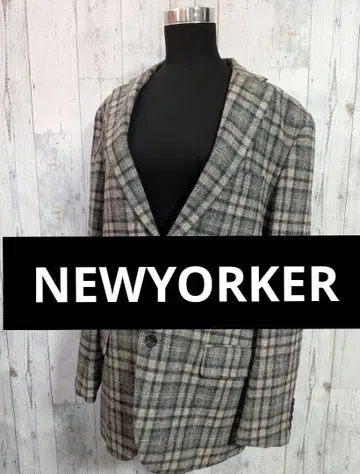 일본제 NEWYORKER 체크 무늬 울 테일러드 자켓 FLL