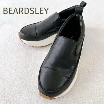 BEARDSLEY 가죽 슬립온 통굽 블랙 23.0cm