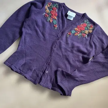 LAURA ASHLEY 퍼플 가디건