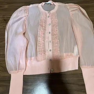 프릴 달린 시스루 가디건