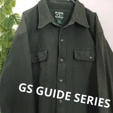 GS GUIDE SERIES 다크 그린 XL 헤비 플란넬 셔츠 90s