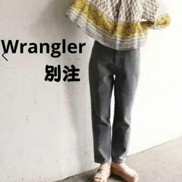 랭글러 별주 로리즈팜 하이웨스트 슬림 데님 워시 블랙