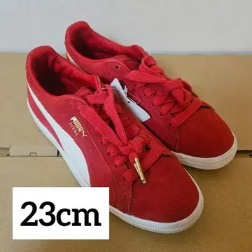 미사용 택 포함 PUMA SUEDE 23cm 빨간색 레드