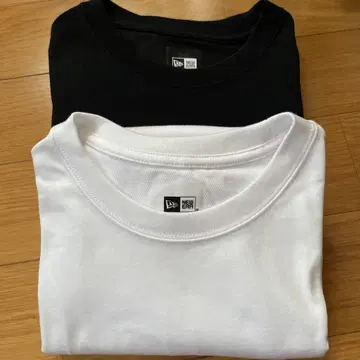 New Era 블랙 화이트 T셔츠 반팔 2세트