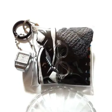 가챠 파우치 키링 CONVERSE 블랙 문구 CASIO