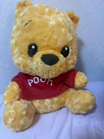 푸우 봉제 인형 빨간색 셔츠