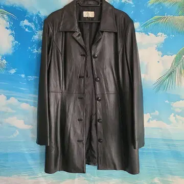 (양가죽) 블랙 가죽 코트 가격 인하 중