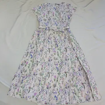 로라 애슐리 꽃무늬 새 플레어 원피스 38