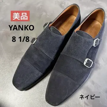 새상품급 Yanko 야코 네이비 스웨이드 더블 몽크 스트랩
