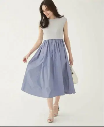 유나이티드 애로우즈 원피스 도킹 원피스 블루 플레어 롱